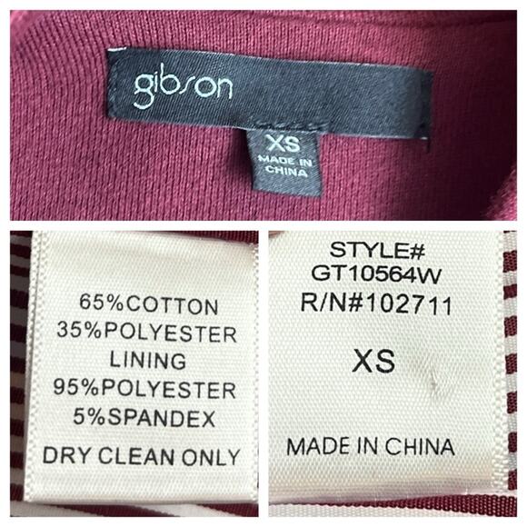 Gibson Knit Blazer Notch Collar Single Button Burgundy Women’s Size XS - Picture 11 of 12